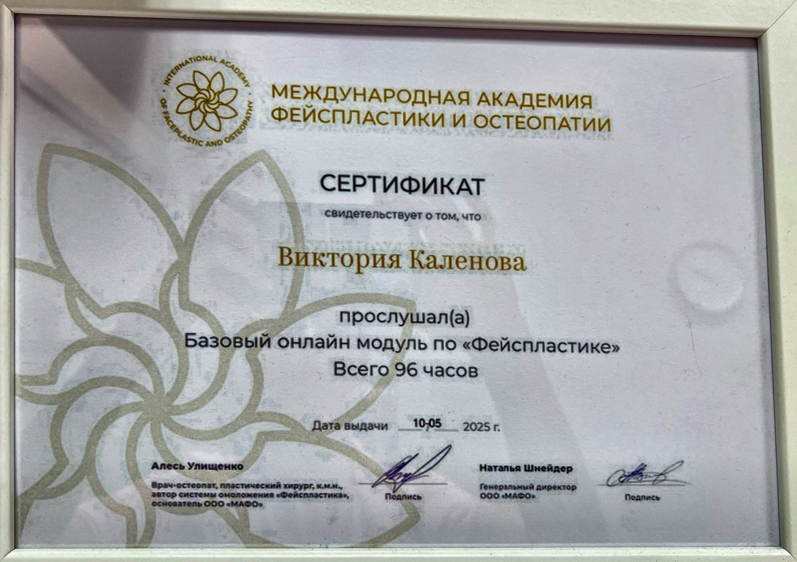 Международная академия фейспластики и остеопатии: модуль «Фейспластика»